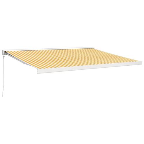 Foldemarkise 4,5x3 m stof og aluminium gul og hvid