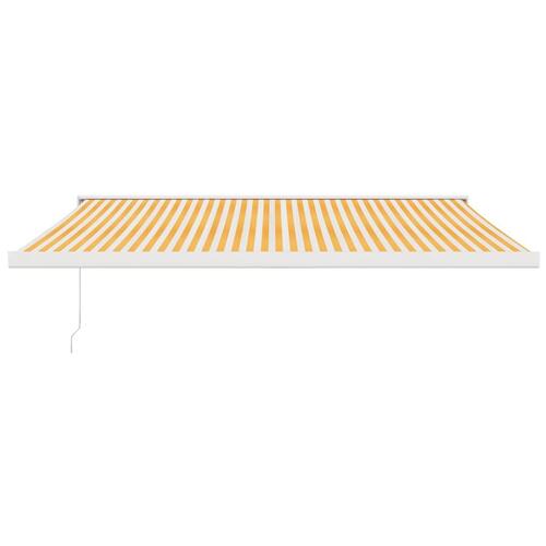 Foldemarkise 4,5x3 m stof og aluminium gul og hvid