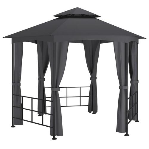 Pavillon med sidevægge 3,1x2,7 m antracitgrå