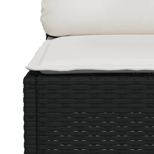 Sofasæt til haven 6 dele med hynder polyrattan sort