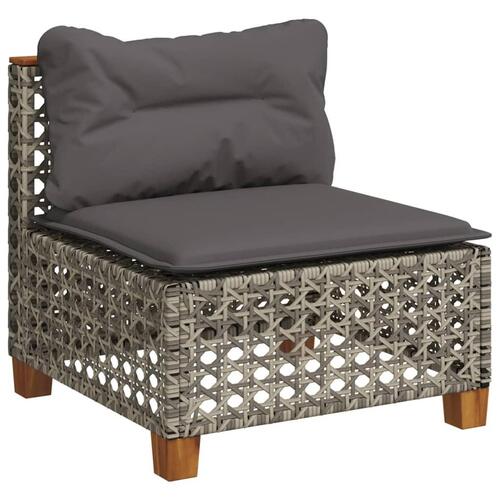 Sofasæt til haven 6 dele med hynder polyrattan grå