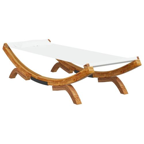 Loungeseng 100x188,5x44 cm bøjet træ cremefarvet