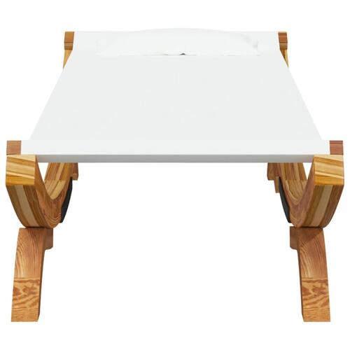 Loungeseng 100x188,5x44 cm bøjet træ cremefarvet