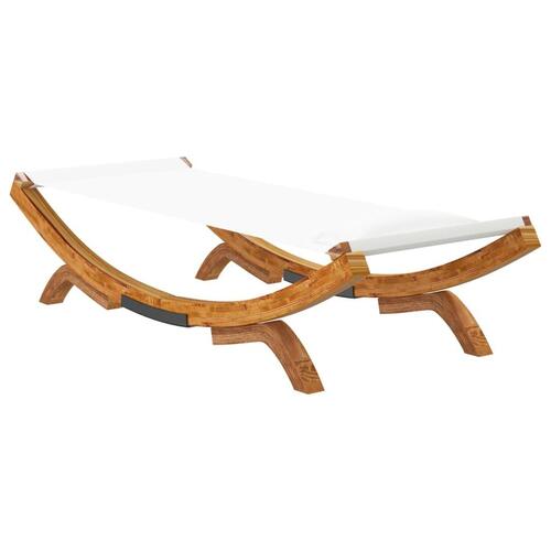 Loungeseng 100x188,5x44 cm bøjet træ cremefarvet