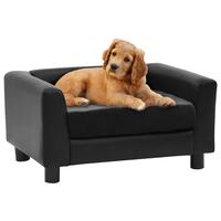 Hundesofa 60x43x30 cm plys og kunstlæder sort