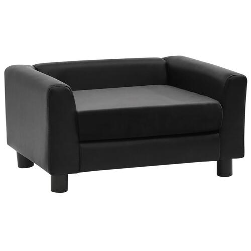 Hundesofa 60x43x30 cm plys og kunstlæder sort