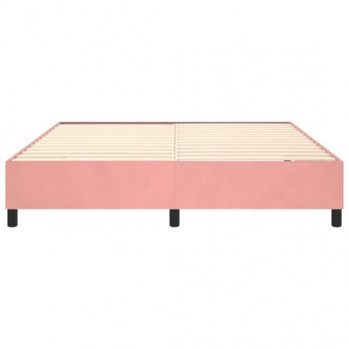 Boxspring sengeramme 160x200 cm i fløjl - lyserød