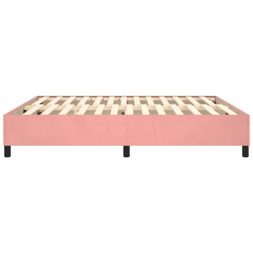 Boxspring sengeramme 160x200 cm i fløjl - lyserød