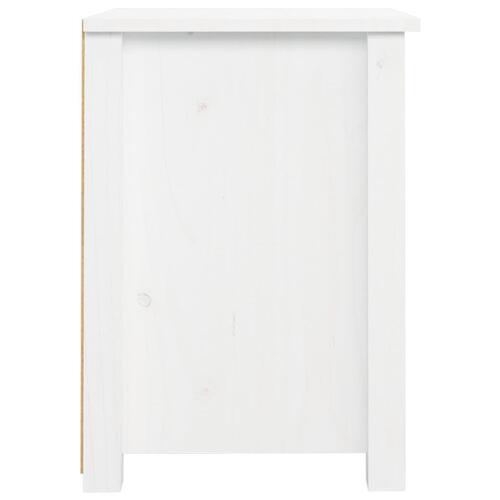 Sengebord 40x35x49 cm massivt fyrretræ hvid