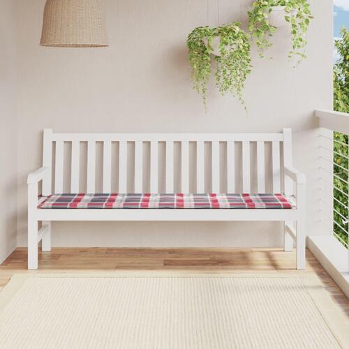 Hynde til havebænk 180x50x3 cm oxfordstof ternet rød