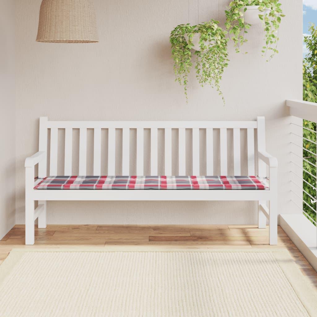 Hynde til havebænk 180x50x3 cm oxfordstof ternet rød