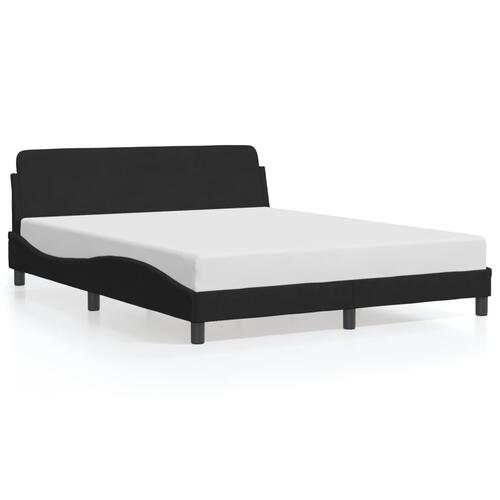 Sengeramme uden madras Sort 160x200 cm Fløjl