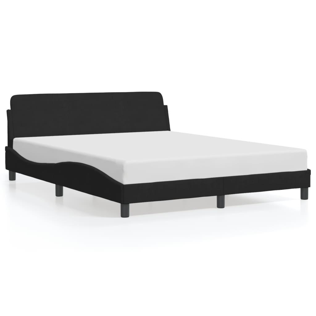 Sengeramme uden madras Sort 160x200 cm Fløjl