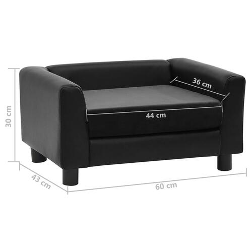 Hundesofa 60x43x30 cm plys og kunstlæder sort