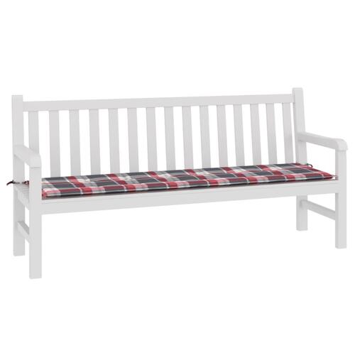 Hynde til havebænk 180x50x3 cm oxfordstof ternet rød