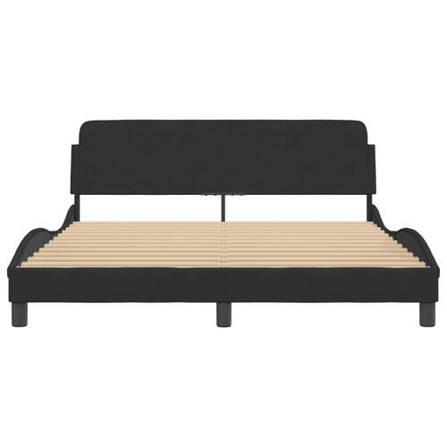 Sengeramme uden madras Sort 160x200 cm Fløjl