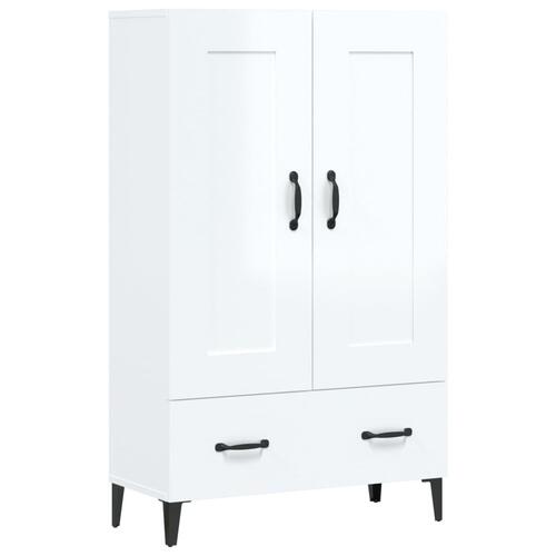 Skab 70x31x115 cm konstrueret træ hvid højglans