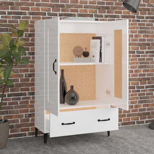 Skab 70x31x115 cm konstrueret træ hvid højglans
