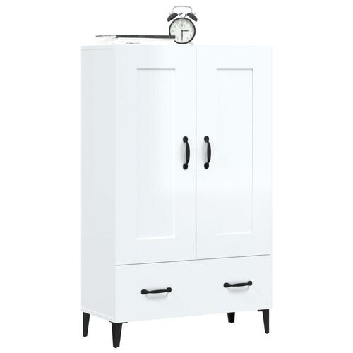 Skab 70x31x115 cm konstrueret træ hvid højglans