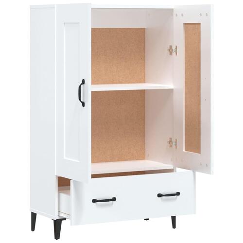 Skab 70x31x115 cm konstrueret træ hvid højglans