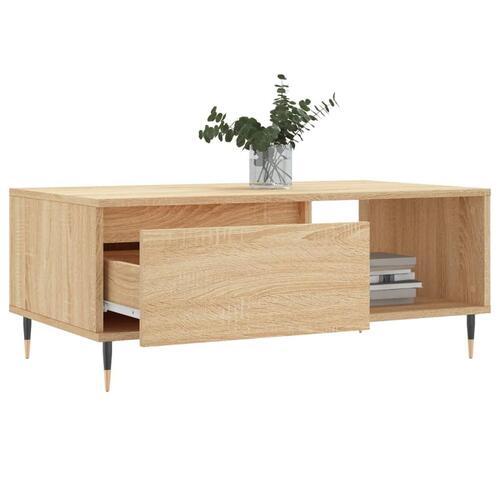 Sofabord 90x50x36,5 cm konstrueret træ sonoma-eg