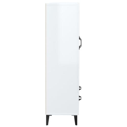 Skab 70x31x115 cm konstrueret træ hvid højglans
