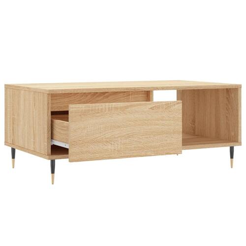 Sofabord 90x50x36,5 cm konstrueret træ sonoma-eg