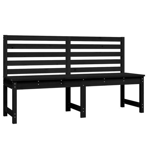 Havebænk 157,5 cm massivt fyrretræ sort