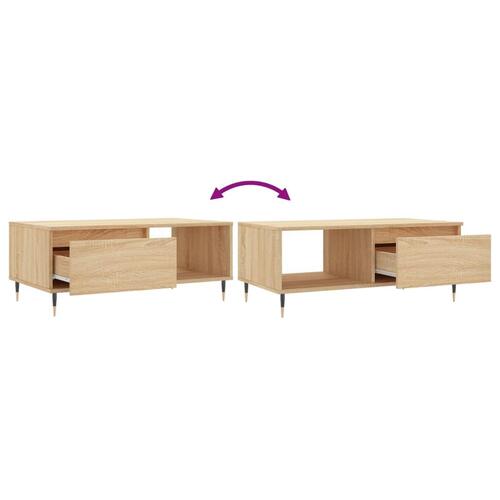 Sofabord 90x50x36,5 cm konstrueret træ sonoma-eg