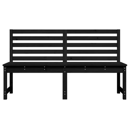 Havebænk 157,5 cm massivt fyrretræ sort
