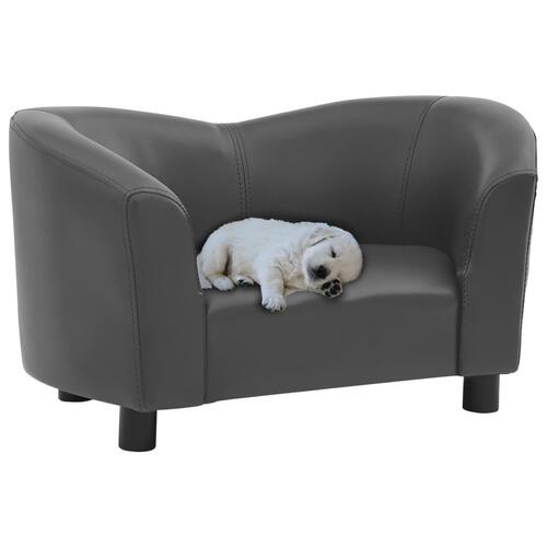 Hundesofa 67x41x39 cm kunstlæder grå