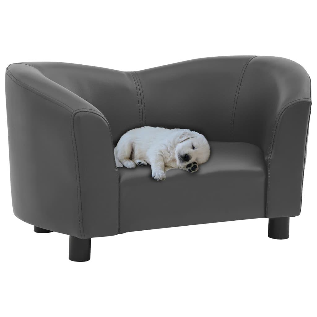 Hundesofa 67x41x39 cm kunstlæder grå
