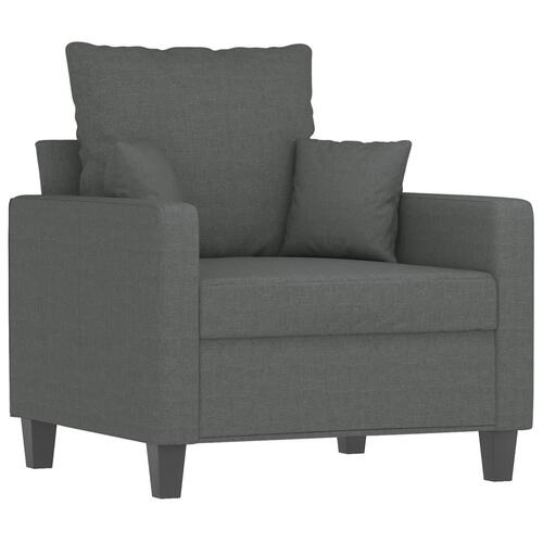 Sofasæt 4 dele med puder stof mørkegrå