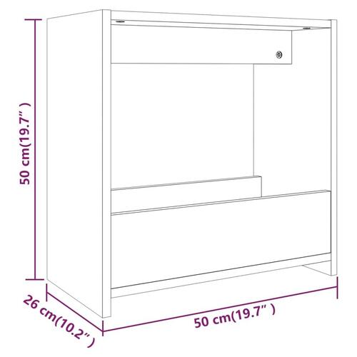 Sidebord 50x26x50 cm konstrueret træ grå sonoma-eg