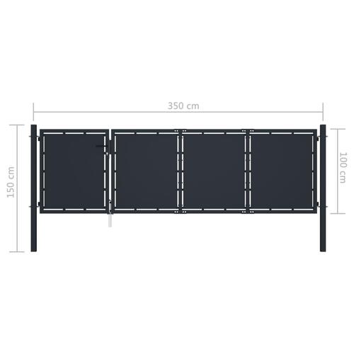Havelåge 350 x 100 cm stål antracitgrå