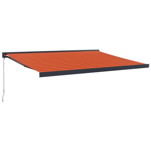 Foldemarkise 4x3 m stof og aluminium orange og brun