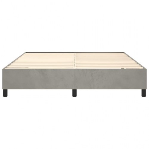 Boxspring sengeramme i fløjl - lysegrå 180 × 200 cm
