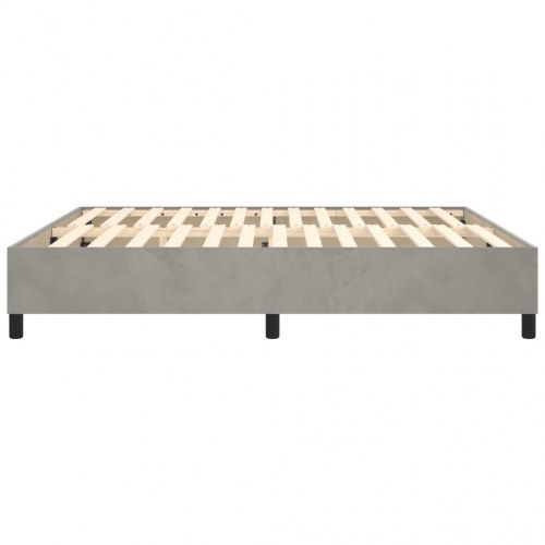 Boxspring sengeramme i fløjl - lysegrå 180 × 200 cm