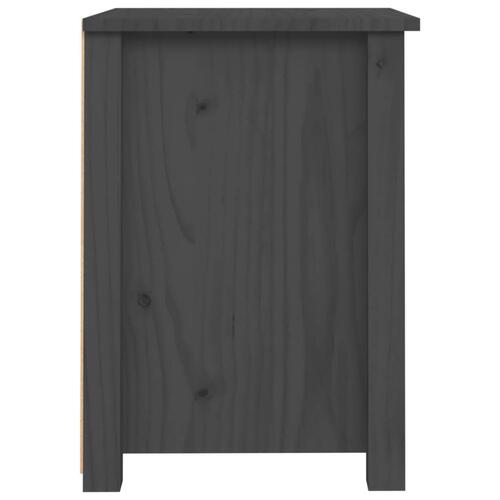 Sengebord 40x35x49 cm massivt fyrretræ grå