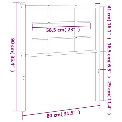 Sengegavl 75 cm metal sort