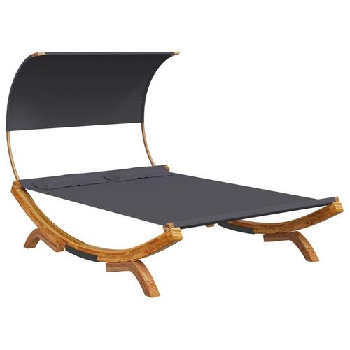 Loungeseng med baldakin 165x203x126 cm bøjet træ antracitgrå