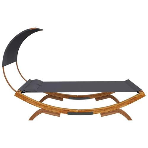 Loungeseng med baldakin 165x203x126 cm bøjet træ antracitgrå