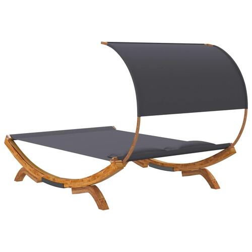Loungeseng med baldakin 165x203x126 cm bøjet træ antracitgrå