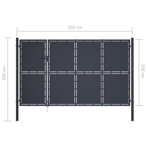 Havelåge 350 x 150 cm stål antracitgrå