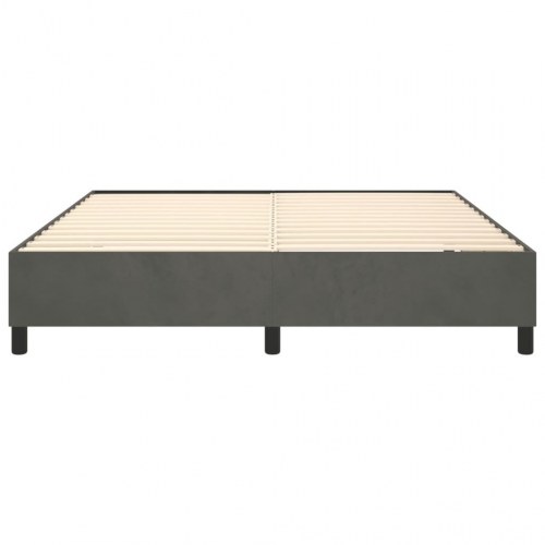 Boxspring sengeramme i fløjl - mørkegrå 180 x 200 cm