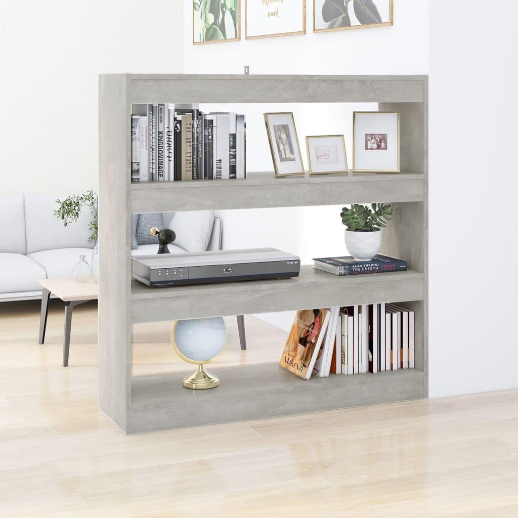Bogreol/rumdeler 100x30x103 cm betongrå