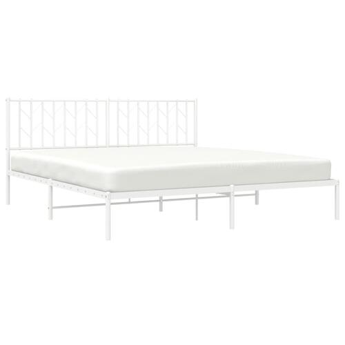 Sengeramme med sengegavl 183x213 cm metal hvid