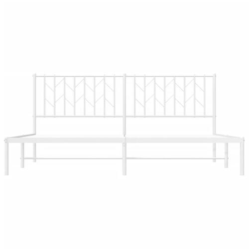Sengeramme med sengegavl 183x213 cm metal hvid