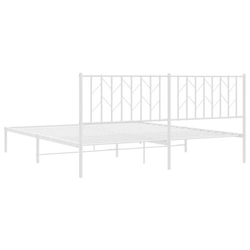 Sengeramme med sengegavl 183x213 cm metal hvid