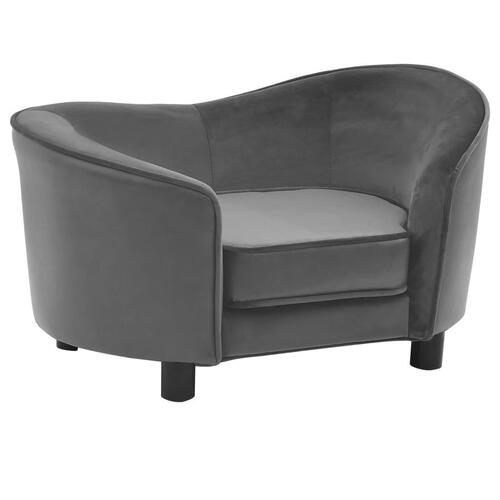 Hundesofa 69x49x40 cm plys og kunstlæder grå